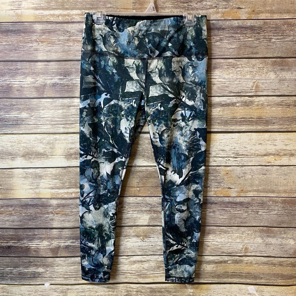 RBX Leggings Camo Green Printed L Large Yoga Fitness Active